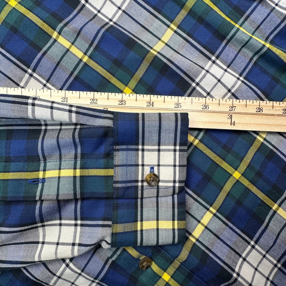 Vineyard Vines Performance Crosby Shirt Mens L Blue Green Plaid Slim Fit‎ - Picture 9 of 15